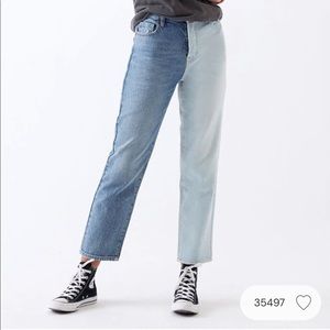 Pacsun double denim mom jeans